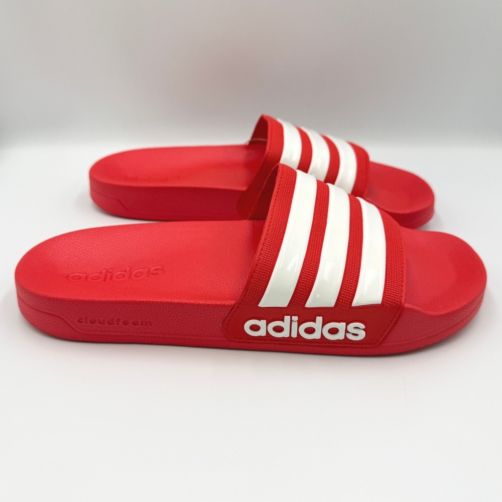 adidas Adilette Shower Slides Mens 8 Womens 9 Red GZ5923 Cloudfoam Sandals *NEW* - Picture 10 of 12